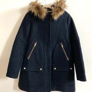 J.crew Chateau Parka in Italian Stadium-Cloth Wool  Sz 10